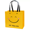 Kantong Kertas Kraft Wajah Senyum Tahan Guncangan ISO Kantong Kertas Bawah Kotak Kuning