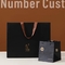 Grosgrain Handle Matte Black Paper Bag Gold Hot Stamping Tas Belanja Kertas Ritel