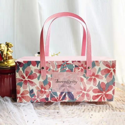 Ribbon Bow Floral Kraft Paper Shopping Bag Pakaian Alas Kaki Kotak Kemasan