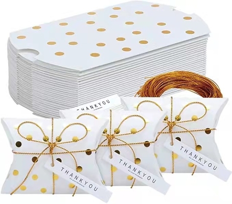 Art Paper 17g Sweet Wedding Favor Chocolate Boxes With Ribbon Handle
