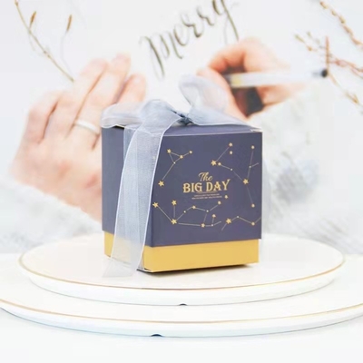 128gsm Untuk 350gsm Pernikahan Favor Cake Box Bridal Shower Gift Boxes With Silk