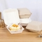 Kue Kotak Makanan Wadah Kertas Kompartemen Clamshell Sugarcane Lunch Box